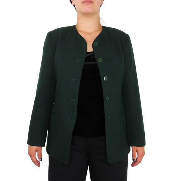 1990s Vintage Talbots Emerald Green Blazer Jacker Size 8 Medium - Picture 1 of 5